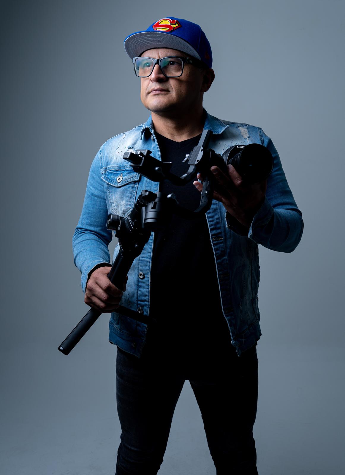 Jhon Morales with his cinema camera